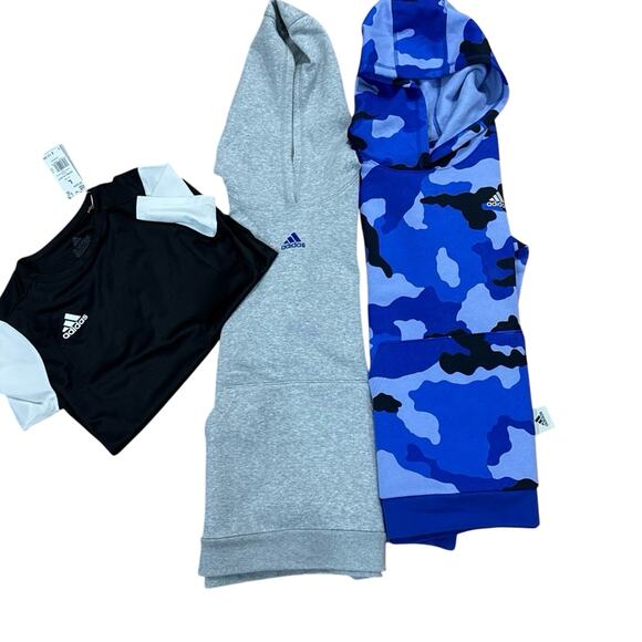 Adidas BOYS BUNDLE - 2 Boys Sweatshirt Hoodies (XL) & T-Shirt Large - Picture 1 of 14